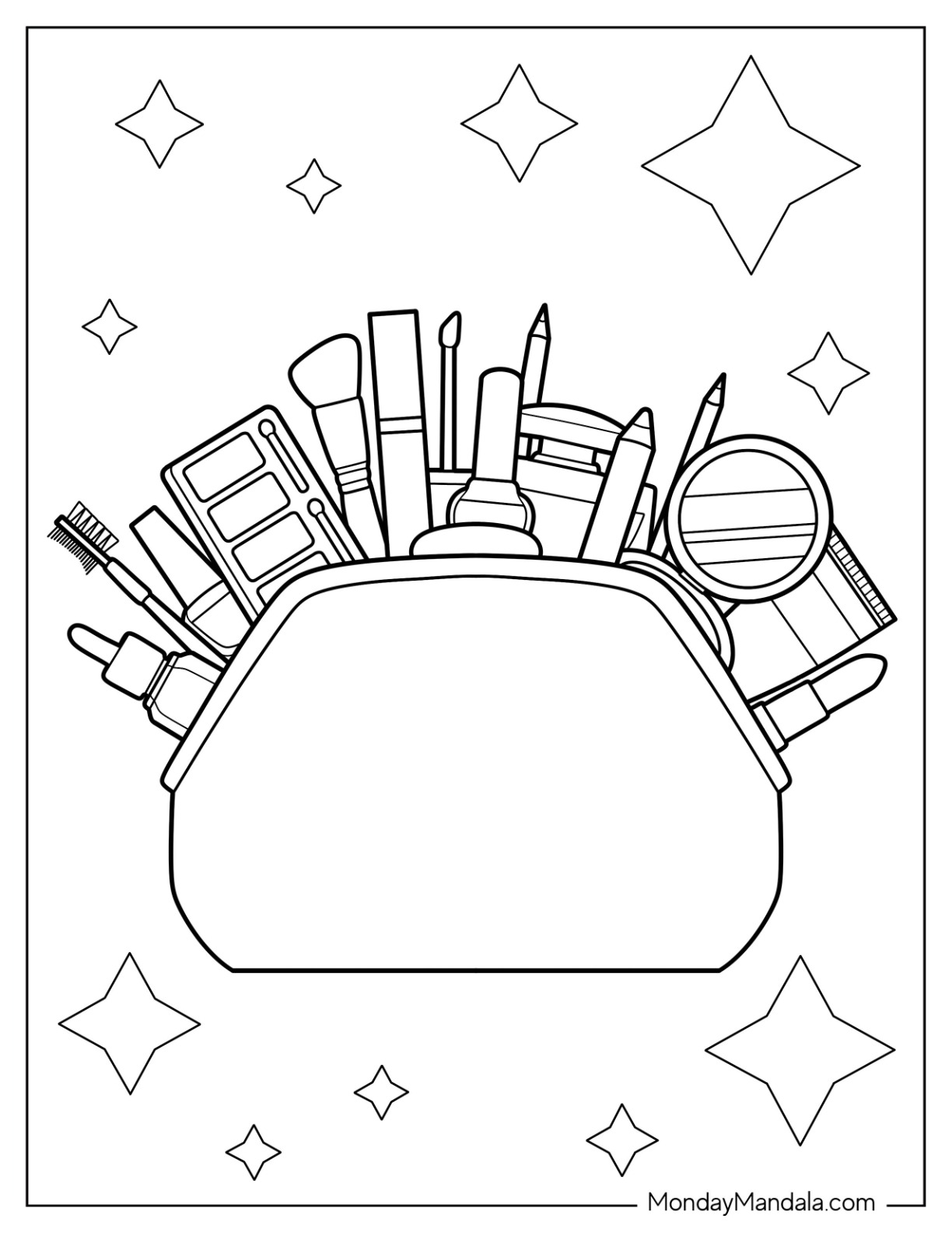 Makeup coloring pages free pdf printables