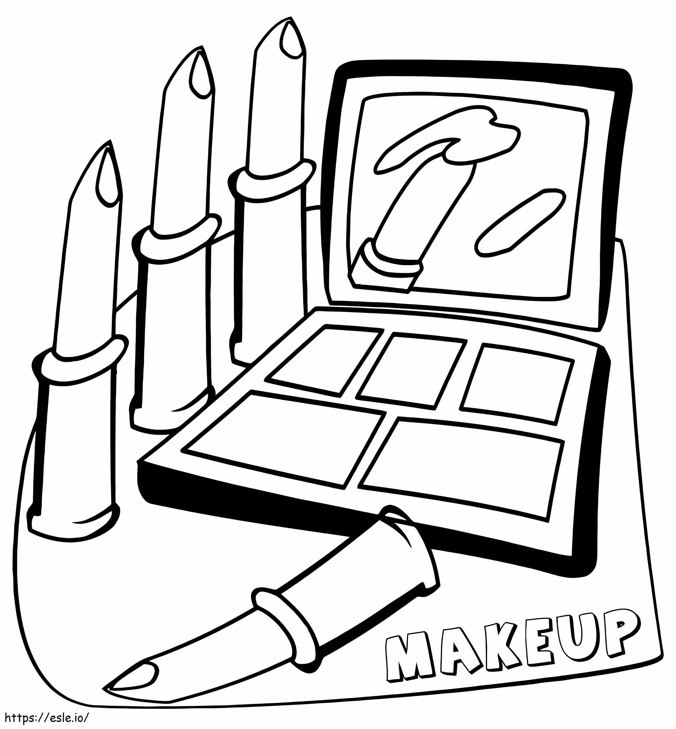 Free makeup to color coloring page