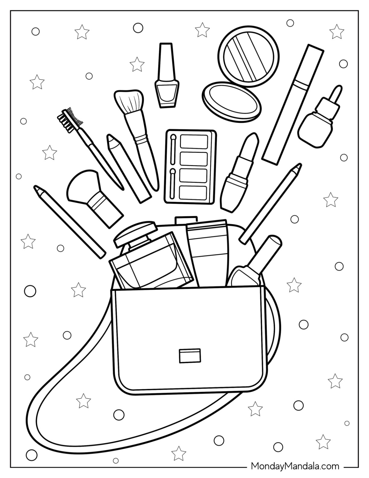 Makeup coloring pages free pdf printables