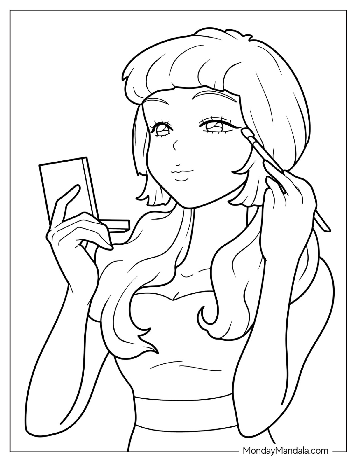 Makeup coloring pages free pdf printables