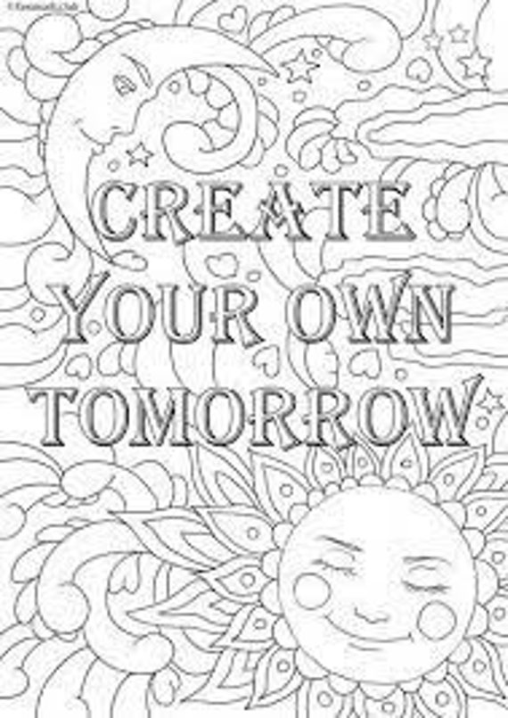 Create your own tomorrow adult coloring page