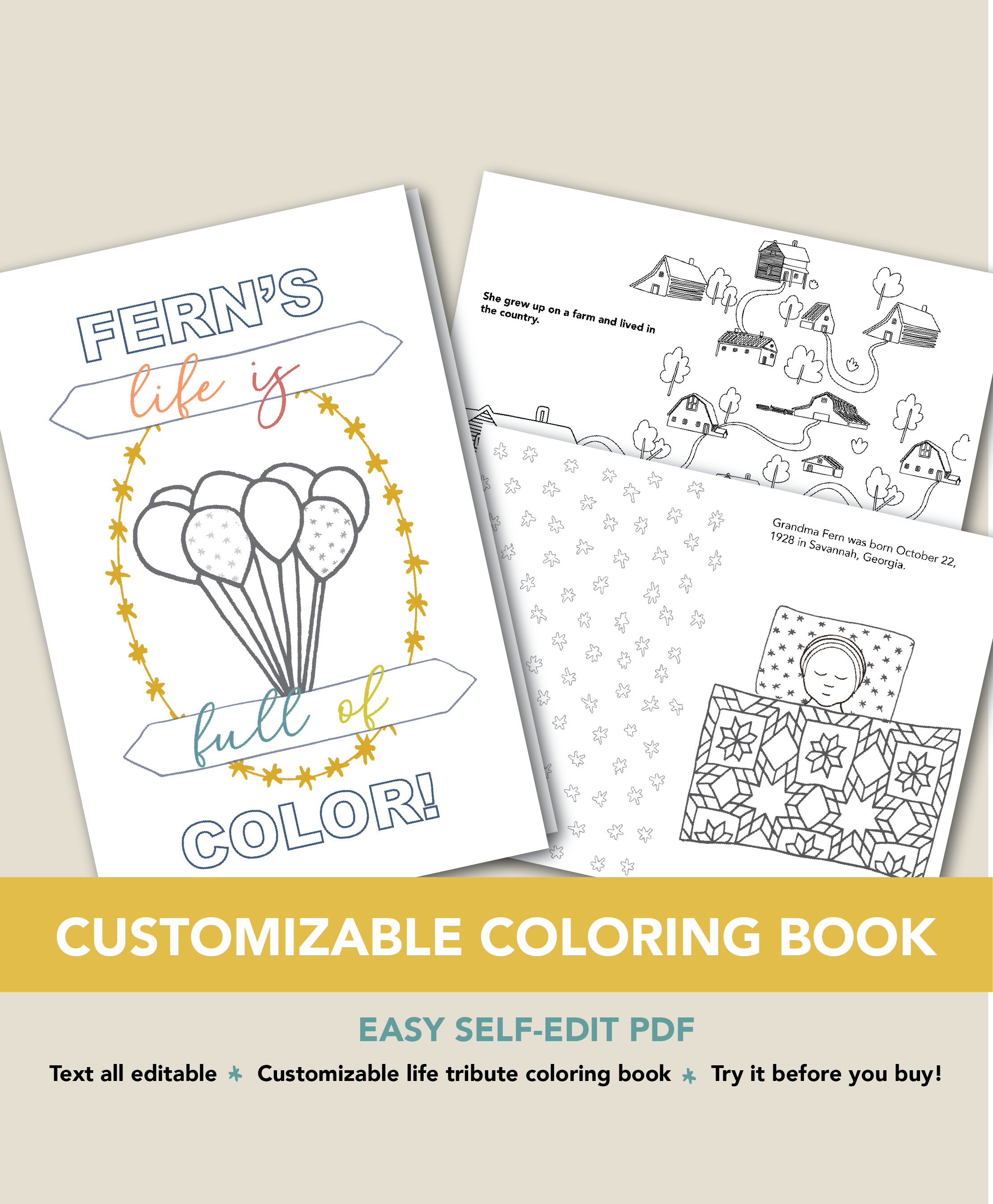 Customizable coloring book