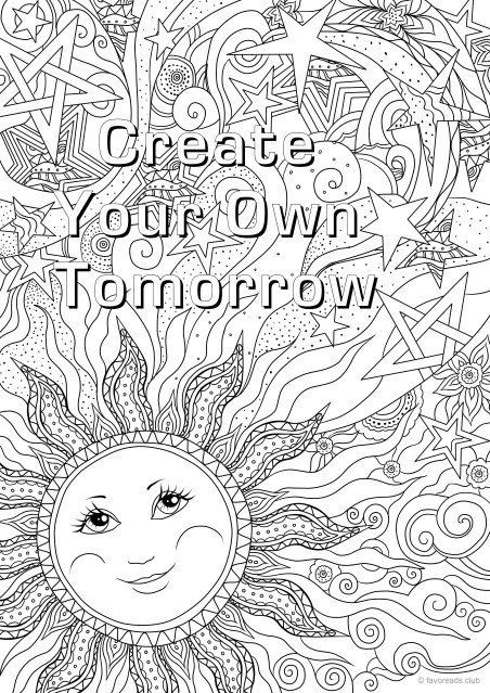 Create your own tomorrow printable adult coloring page from