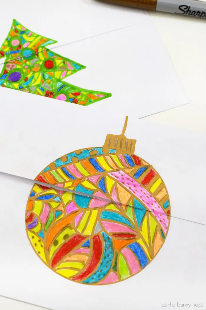 Make your own coloring page envelopes for christmas