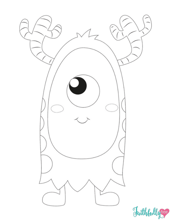 Monster coloring pages free printables faithfully free