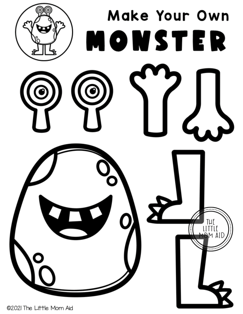 Free printable make your own monster craft