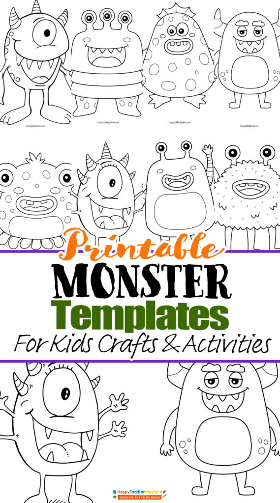 Printable monster templates for kids activities and crafts