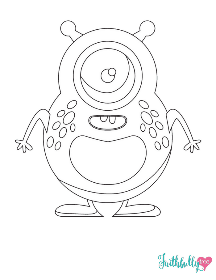 Monster coloring pages free printables faithfully free