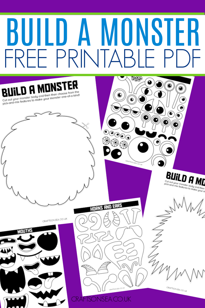 Build a monster printable craft free pages