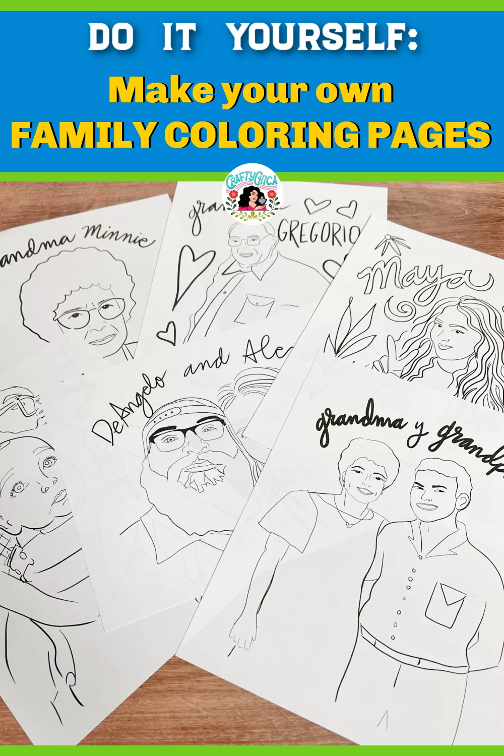 Make your own family coloring pages