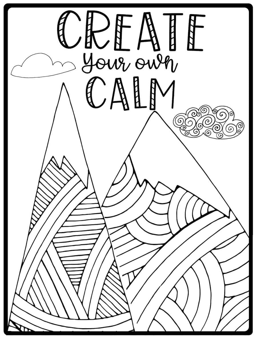 Mindfulness create your own calm coloring page