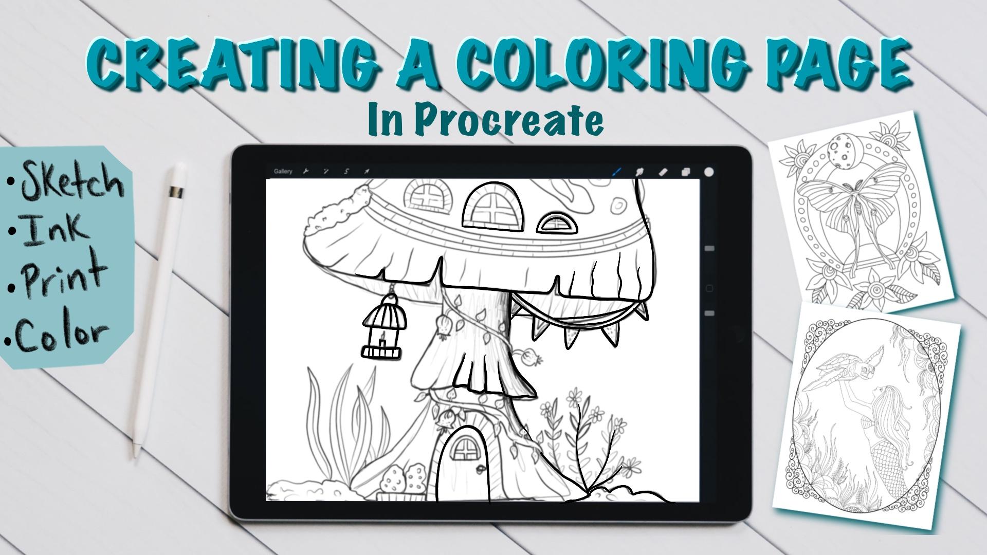 Create a coloring page in procreate to use gift or sell free bubble letter brush melanie bess