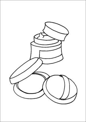 Facial cream and makeup coloring page