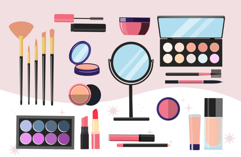 Printable makeup tools coloring page