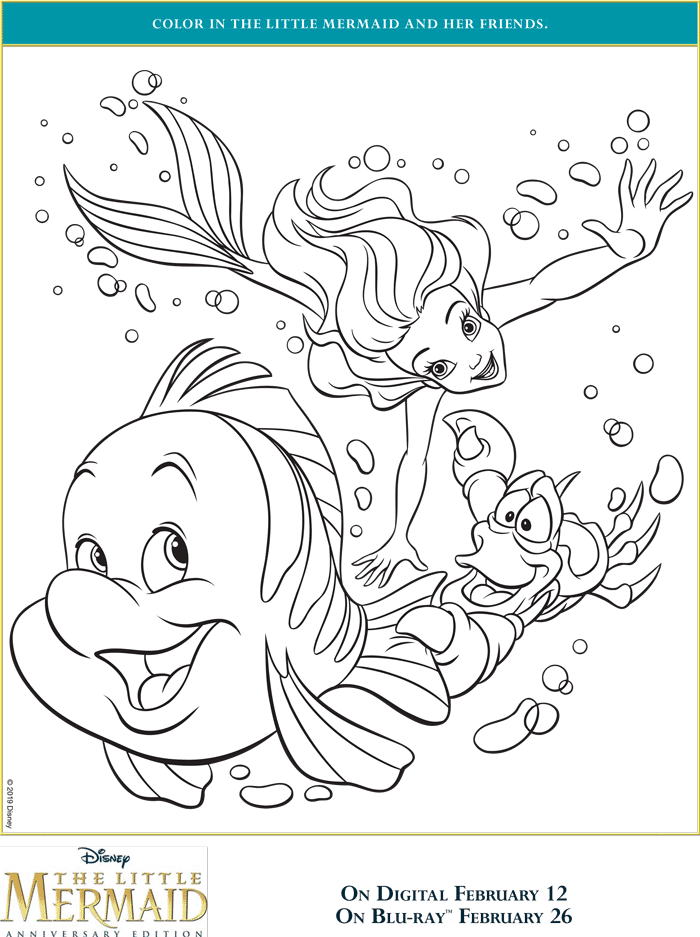 The little mermaid coloring pages