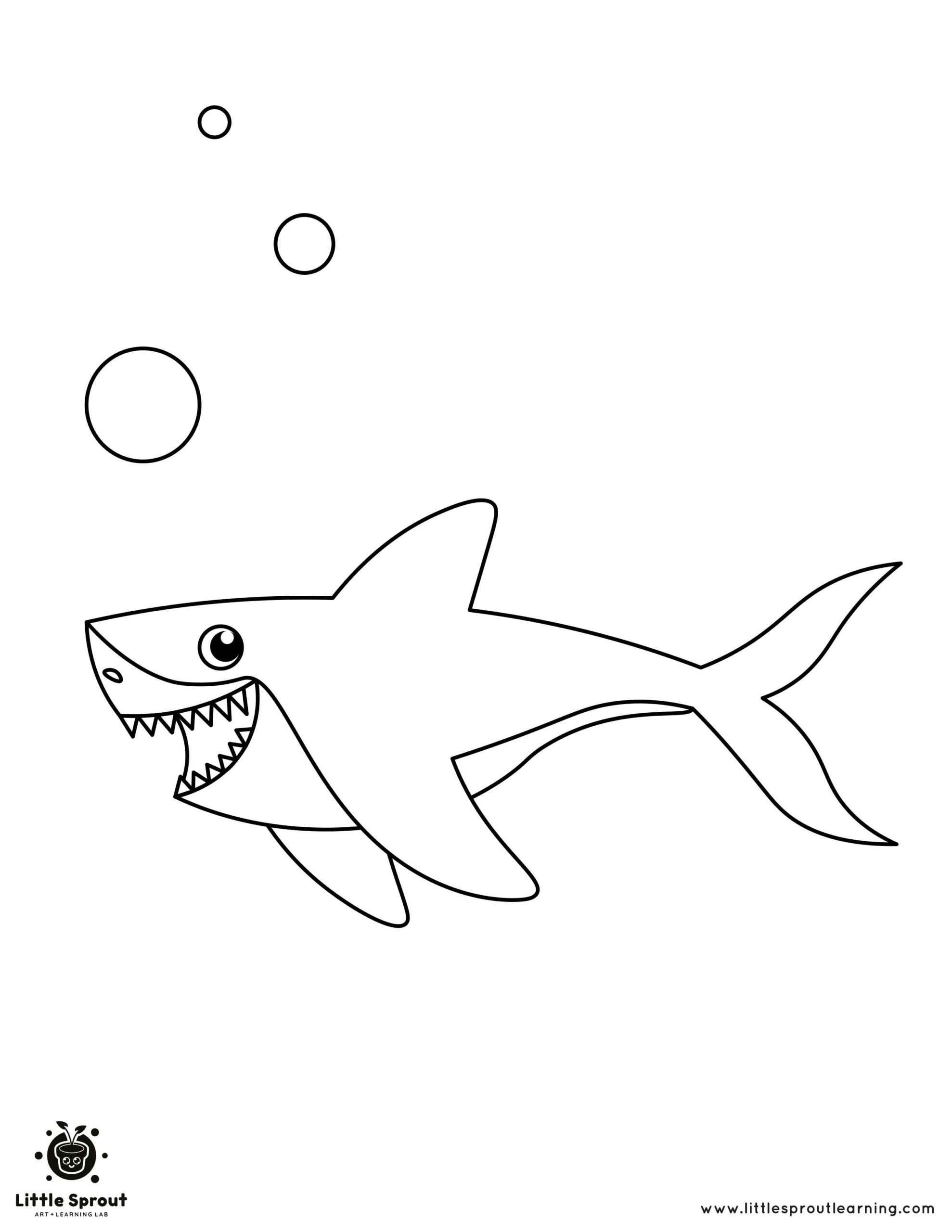 Great shark coloring page little sprout art