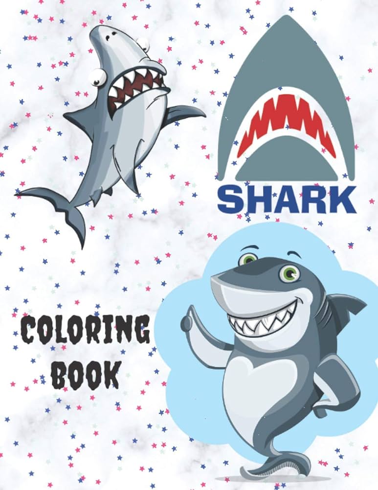 Shark coloring book shark coloring book for kids include basking shark blue sharks bull sharks great white shark hammerhead shark lemon shark thresher shark tiger shark whale sharks by
