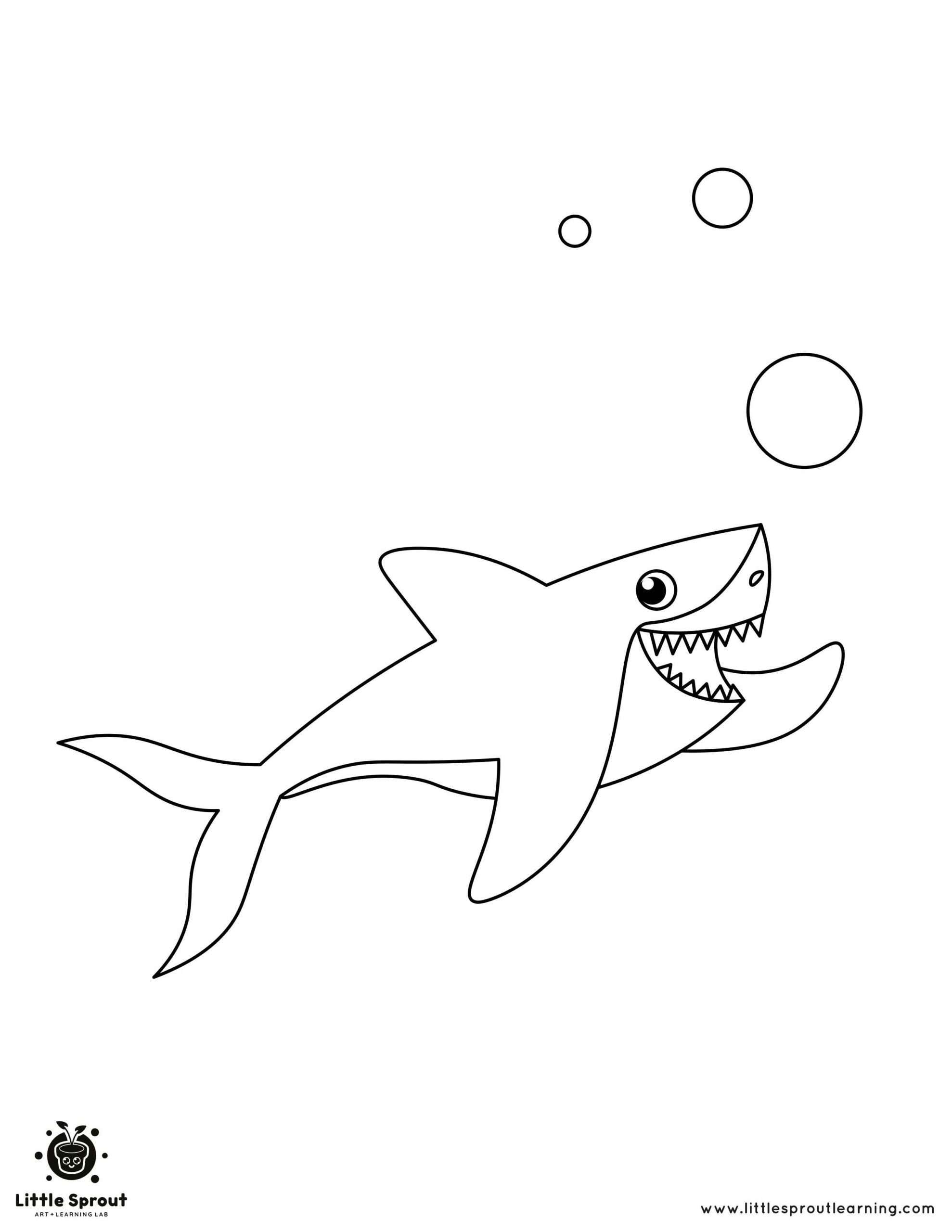Great shark coloring page little sprout art
