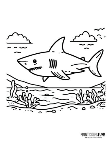 Shark clipart coloring pages dive into a sea of fun and creativity with these learning activities at