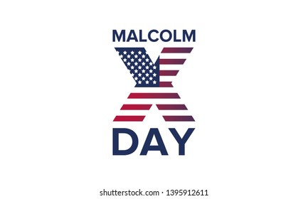 Malcolm x day may celebrated annual stock vector royalty free