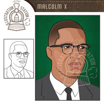 Malcolm x clip art by illustration station tpt