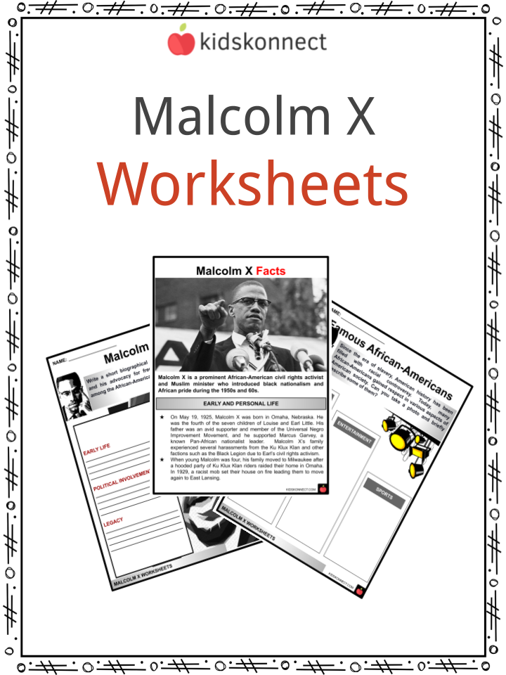 Malcolm x facts worksheets activism information for kids