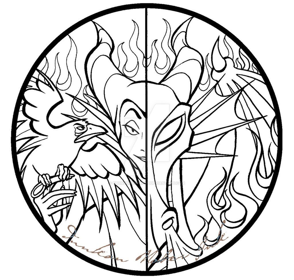Maleficent dragon split disney coloring pages disney tattoos disney drawings