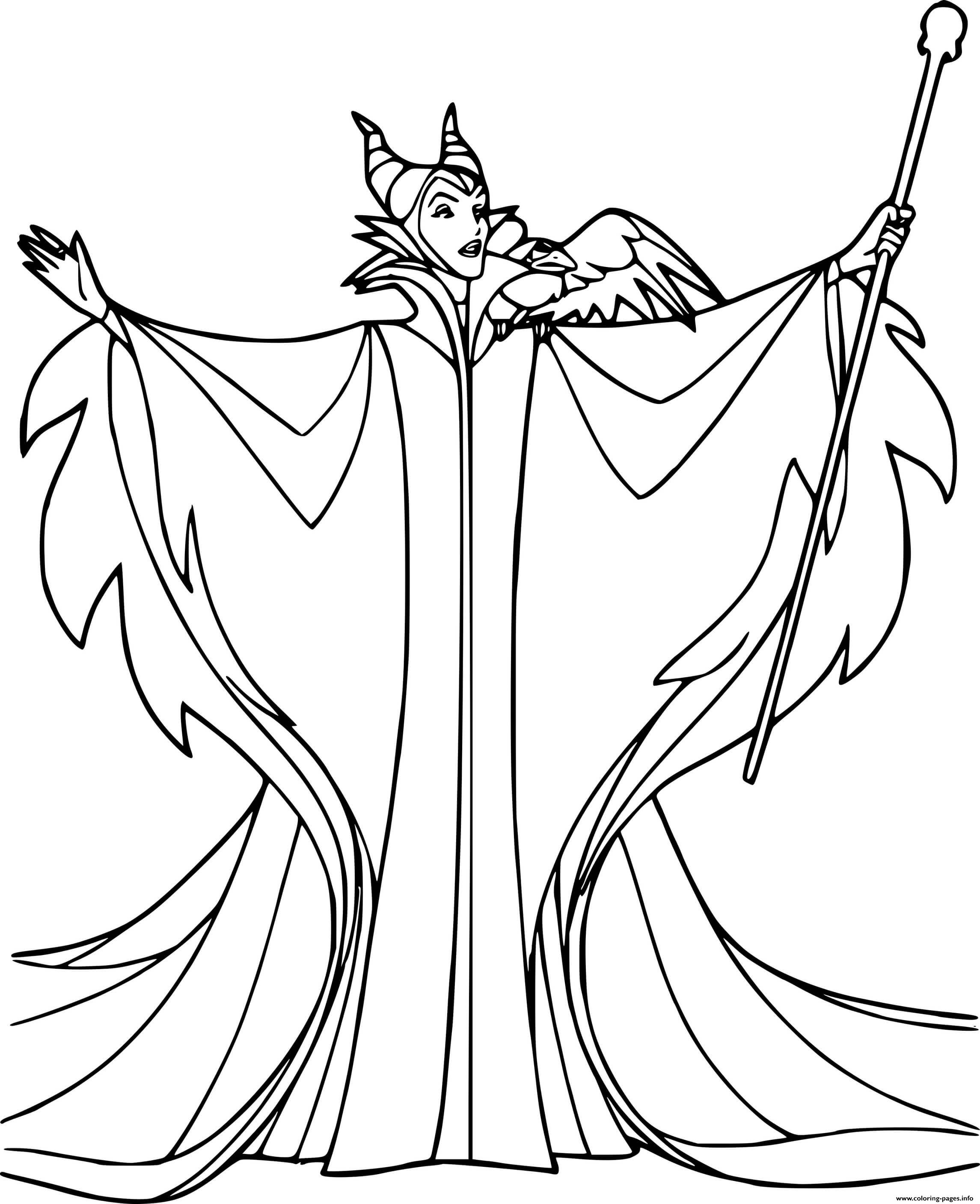 Animated film maleficent coloring page printable