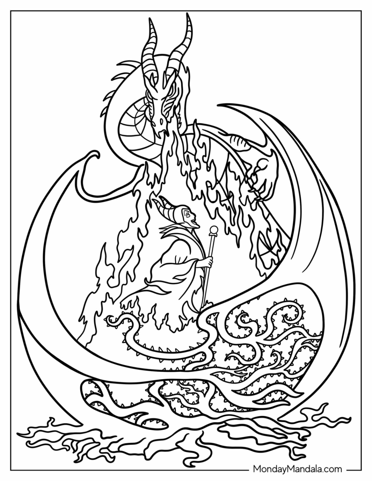 Maleficent coloring pages free pdf printables