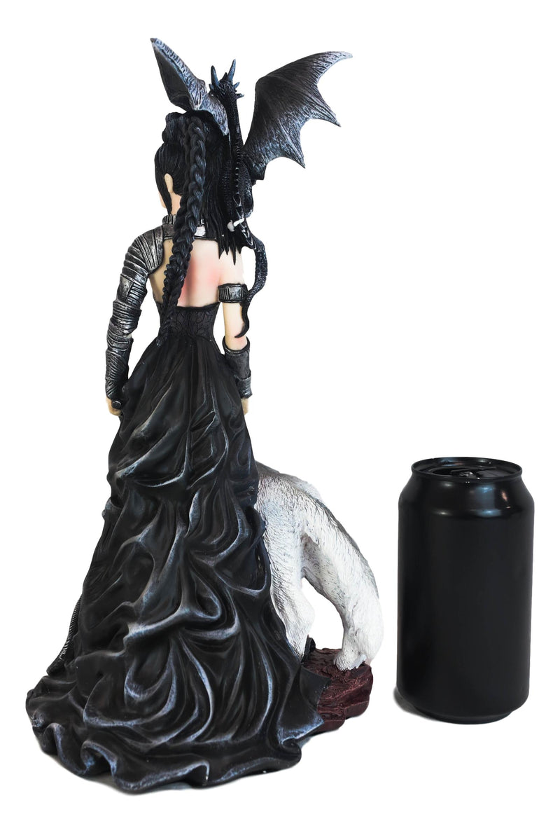 Gothic maestra maleficent witch fairy with alpha wolf and black dragonâ ebros gift