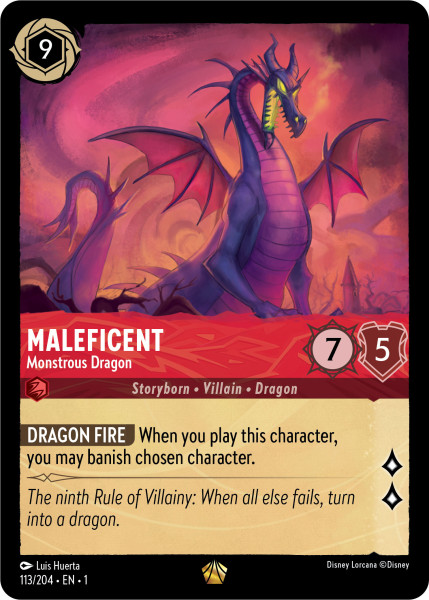 Maleficent monstrous dragon