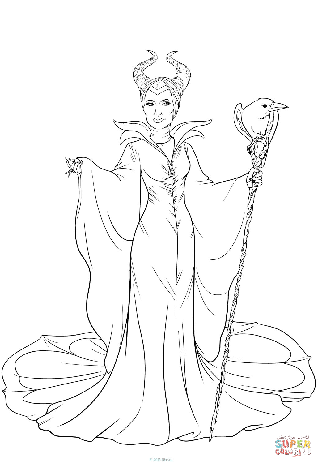 Maleficent coloring page free printable coloring pages