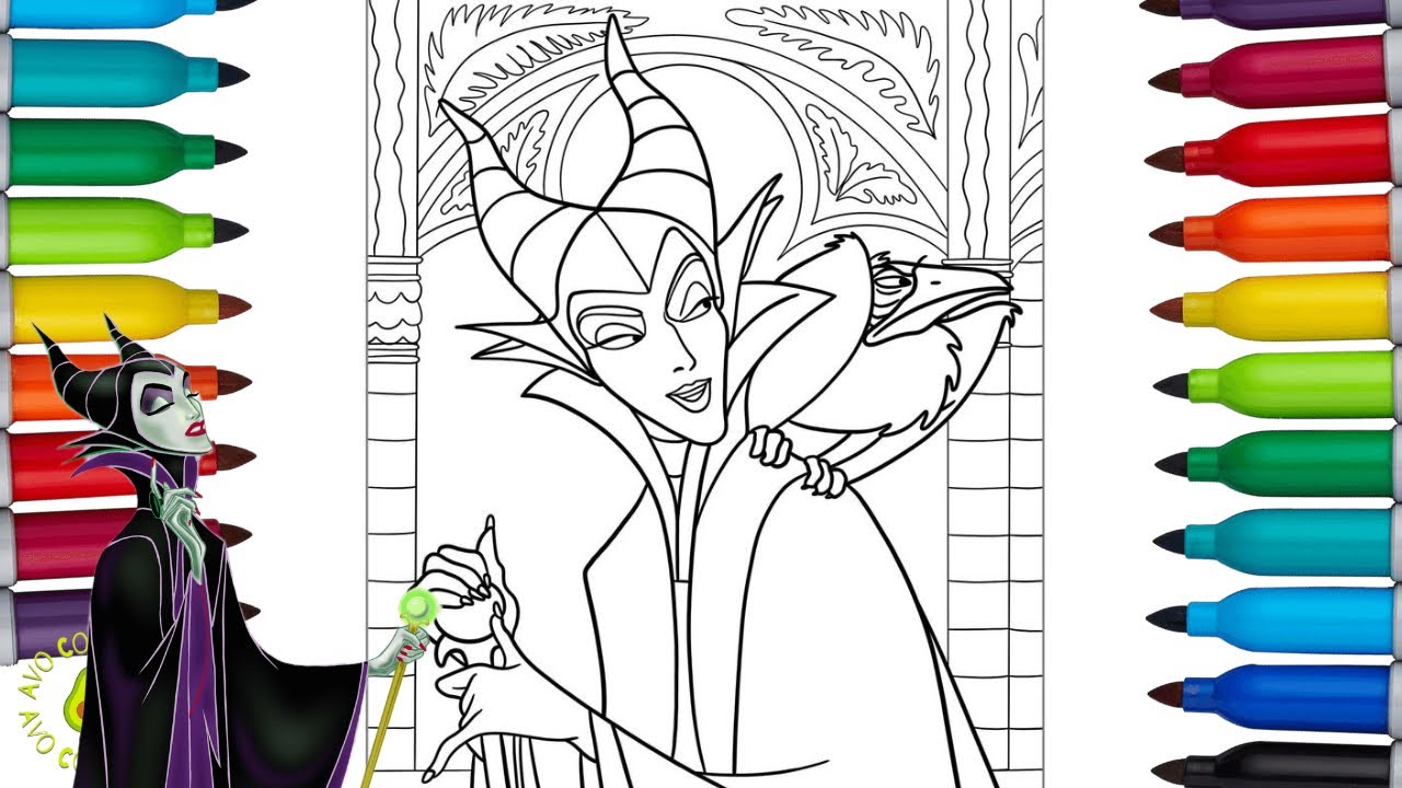 Disney maleficent coloring pages how to color maleficent