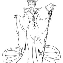 Maleficent with cane coloring pages