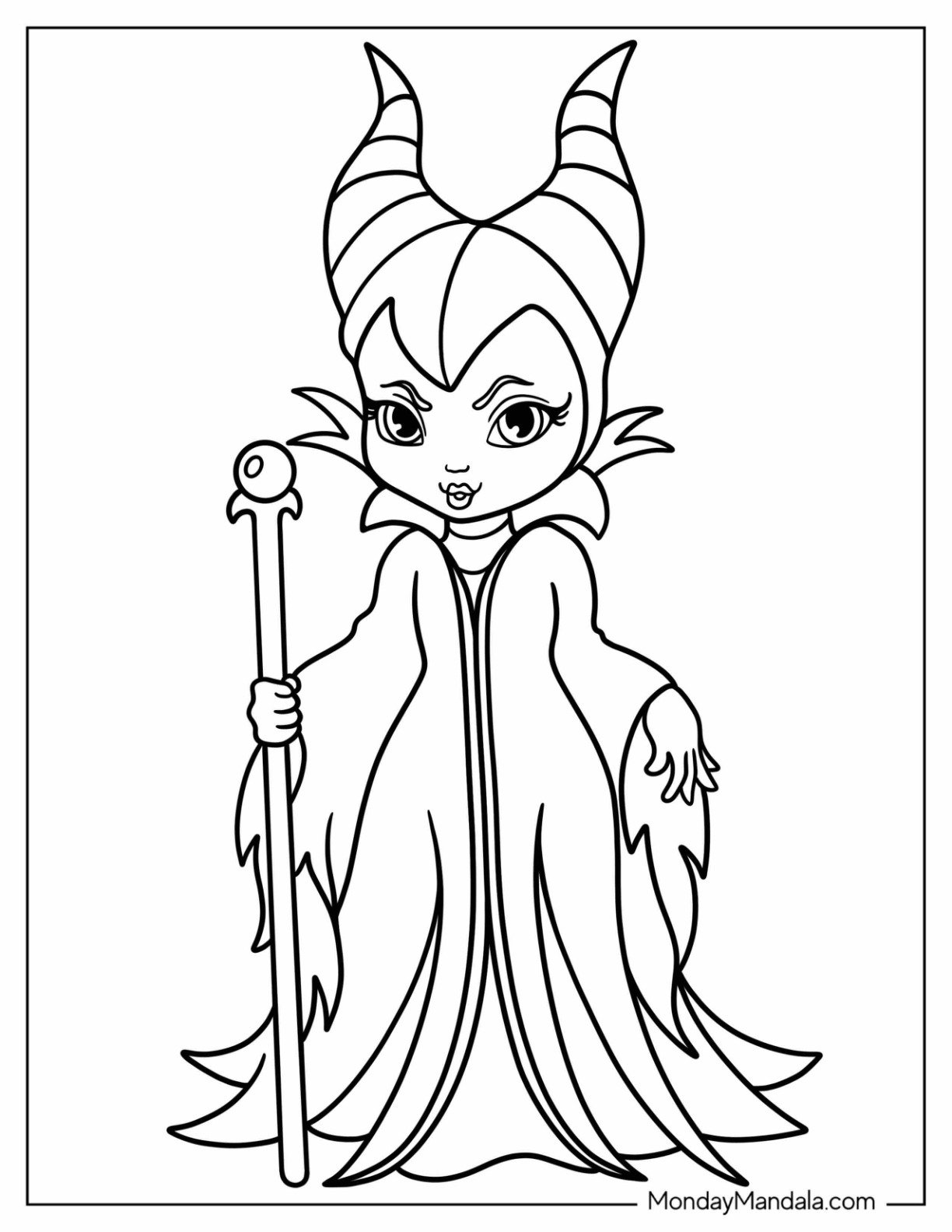 Maleficent coloring pages free pdf printables