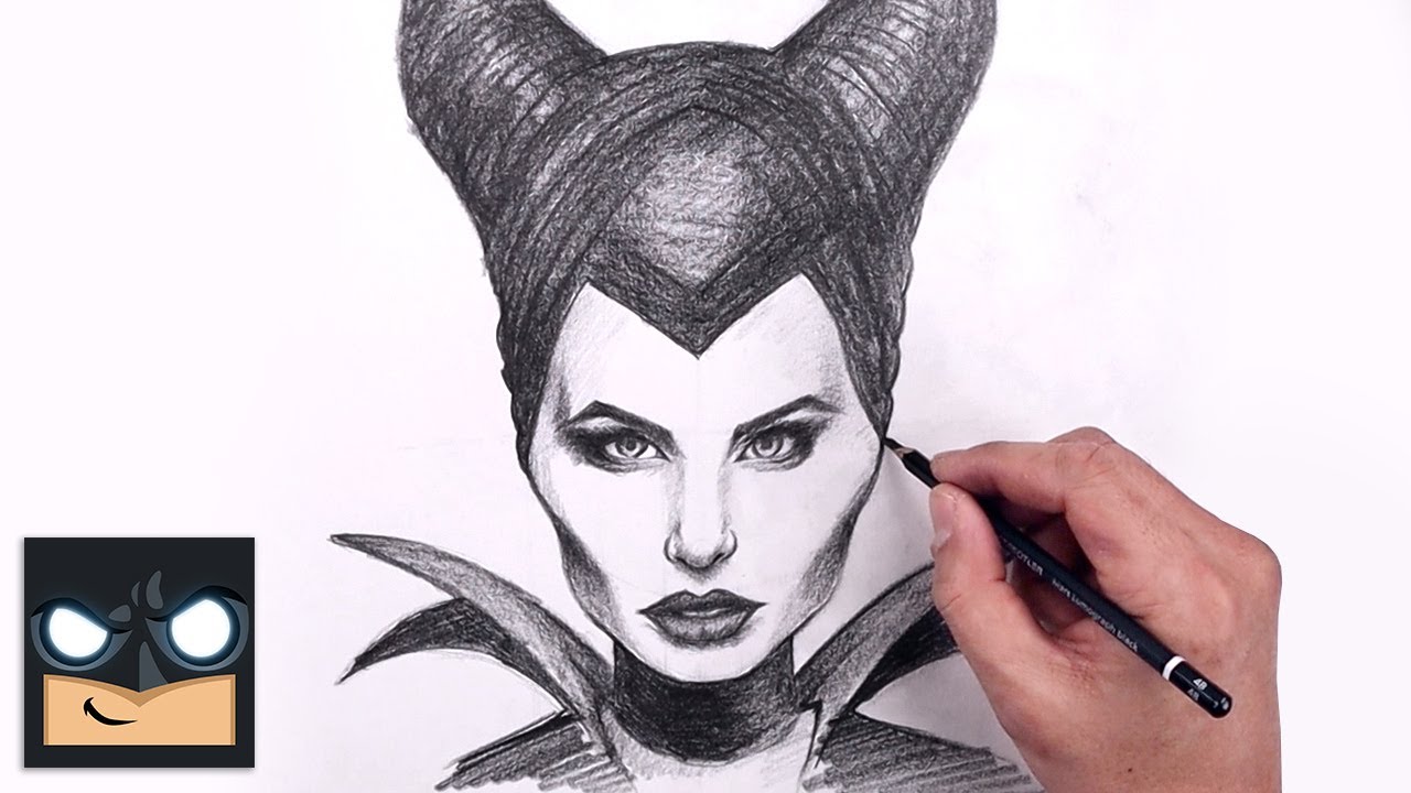 How to draw aleficent disney sketch tutorial step by step