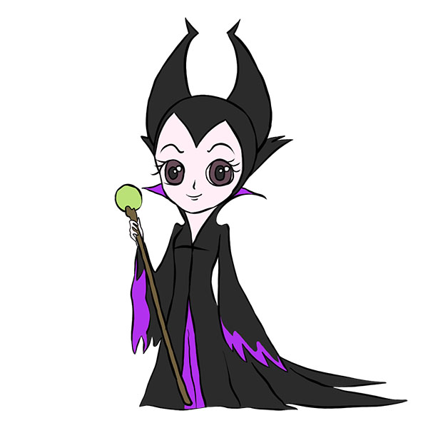 How to draw maleficent