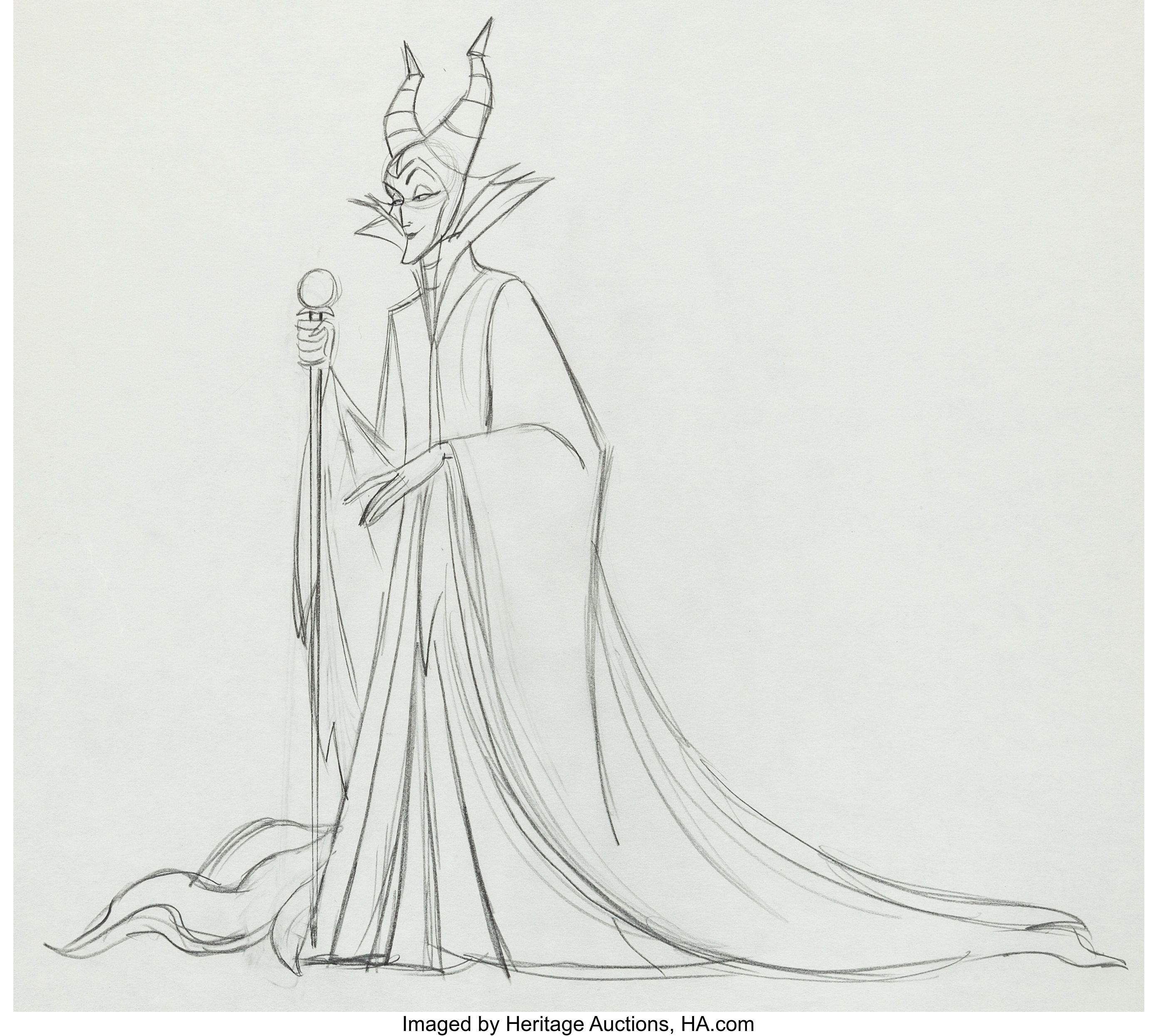 Sleeping beauty maleficent production drawing walt disney lot heritage auctions