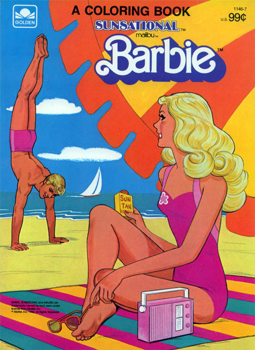 Barbie sunsational malibu barbie coloring books at retro reprints