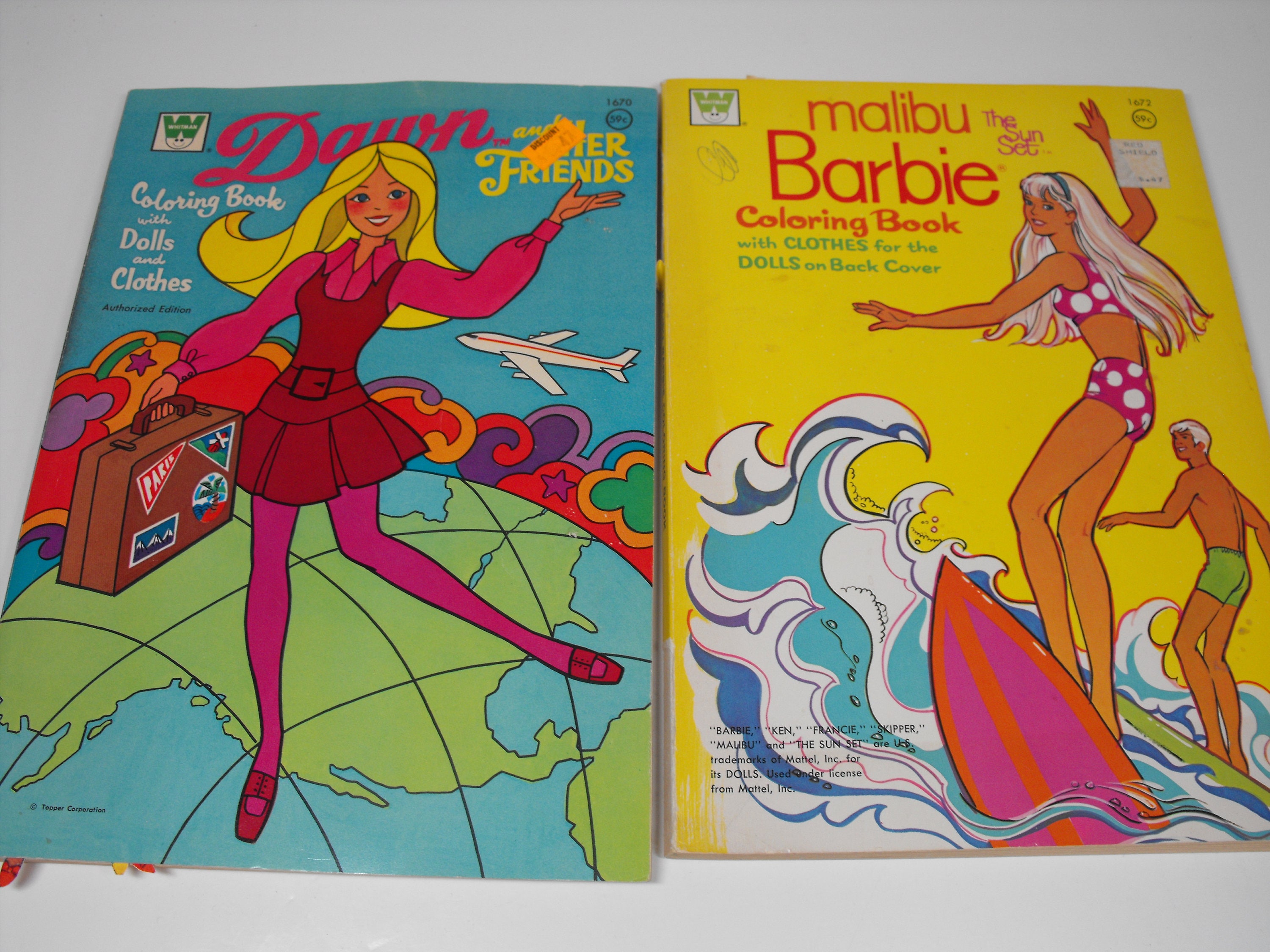 Malibu barbie dawn friends paper doll coloring books