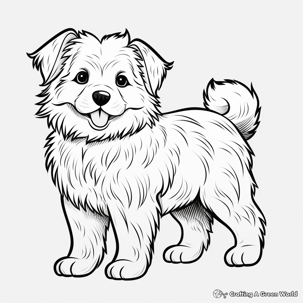 Fluffy dog coloring pages