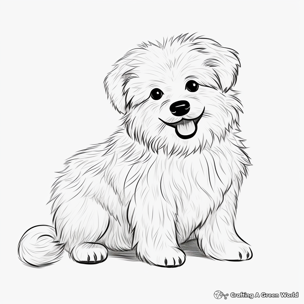 Fluffy dog coloring pages