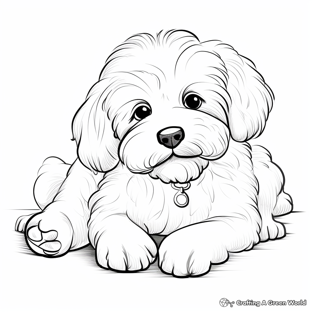 Fluffy dog coloring pages