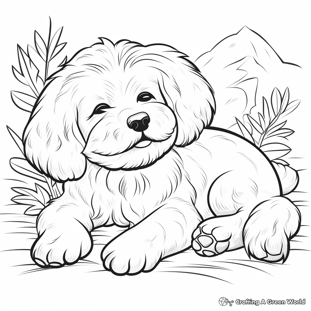 Fluffy dog coloring pages