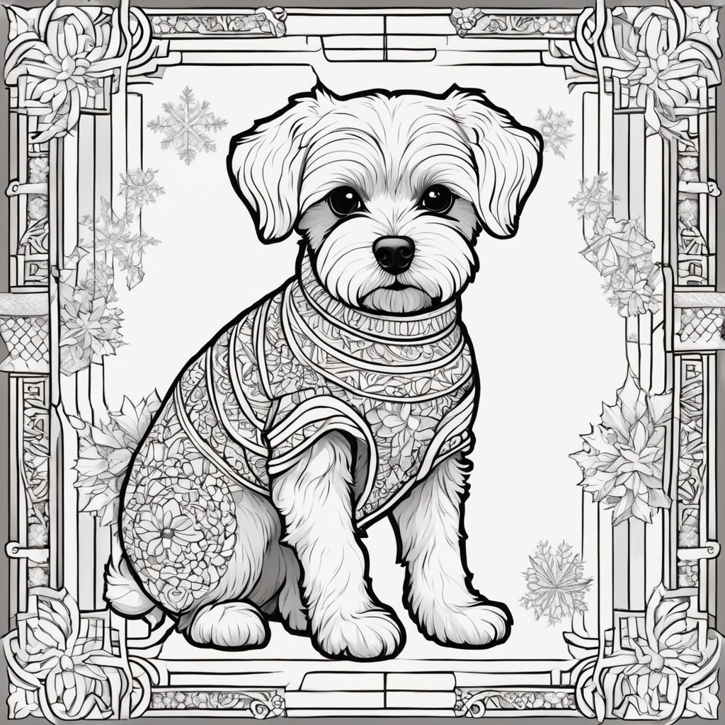 Create a coloring page of schnauzer