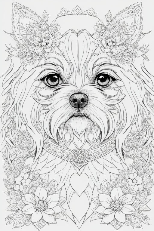 A detailed illustration face maltese poodle puppy