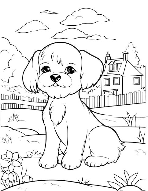 Premium vector maltese dog coloring page