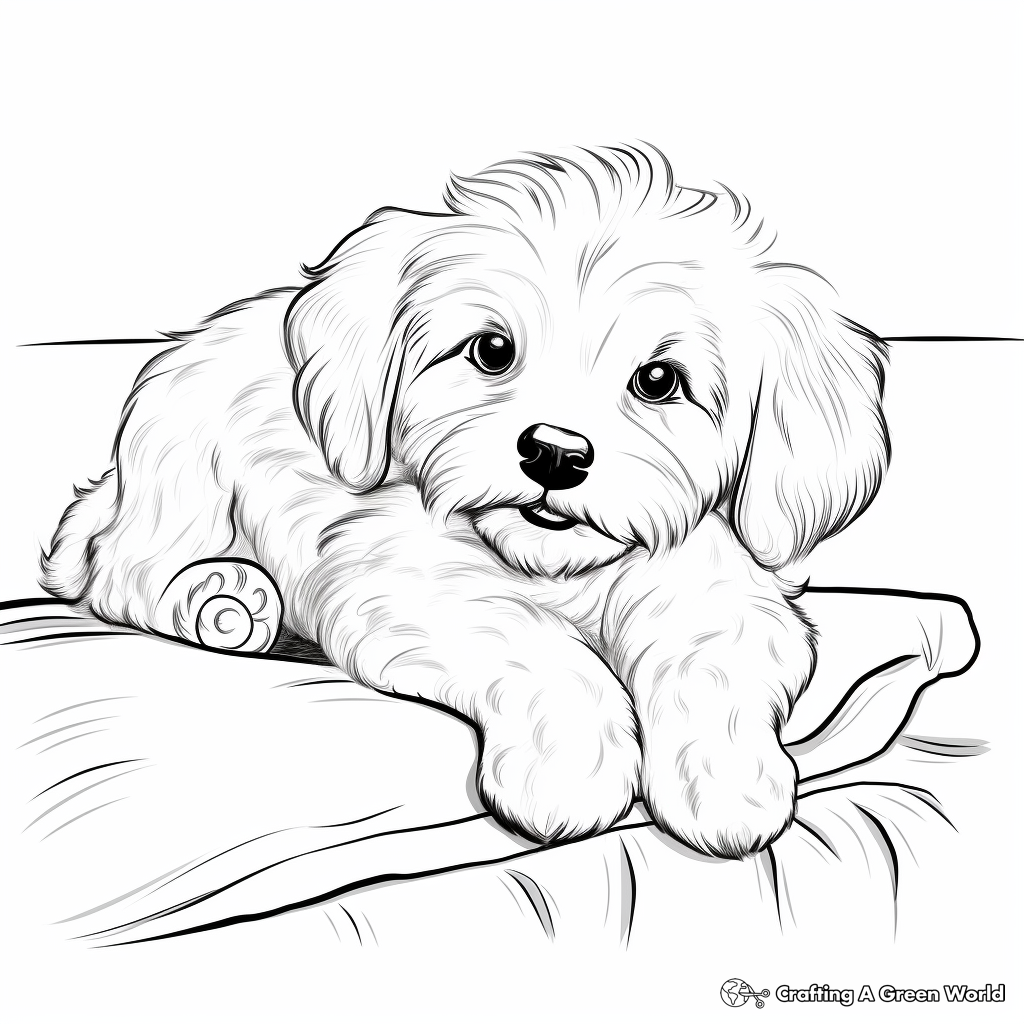 Fluffy dog coloring pages