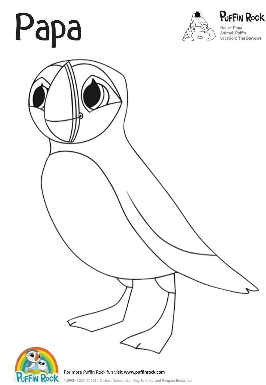Puffin rock coloring pages printable for free download