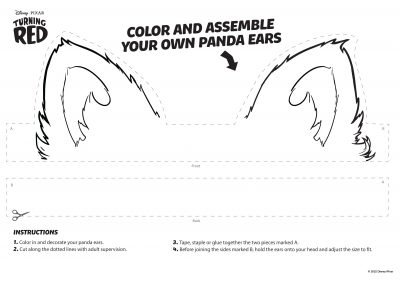 Printable pixar turning red coloring pages activity sheets free